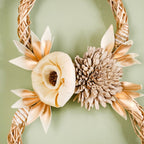 Golden Rings Dried Natural Flower Wall Hanging Nestasia