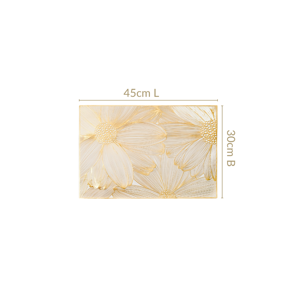 Luxe Golden Petals Table Mat Set Of 6 Nestasia