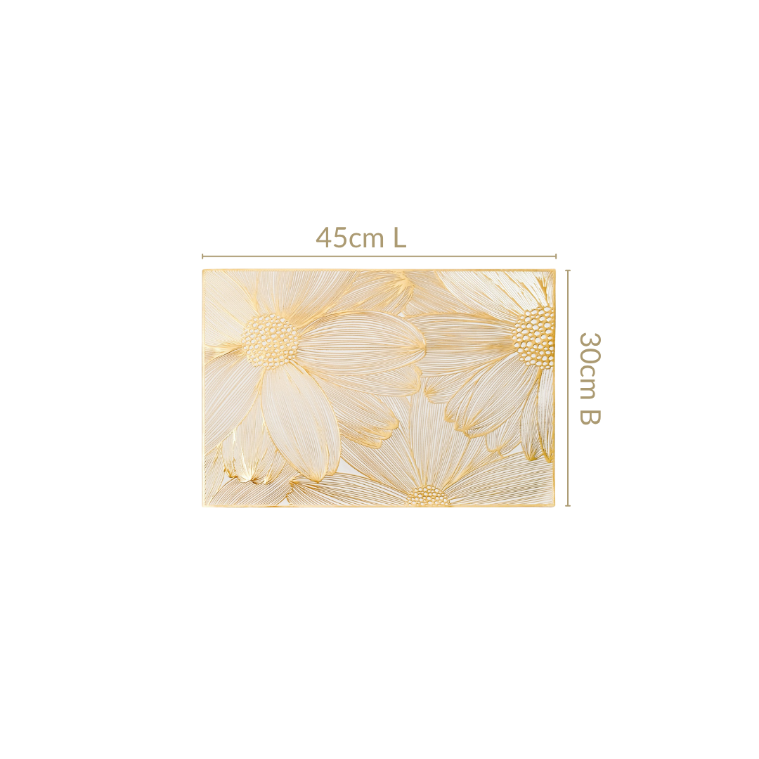 Luxe Golden Petals Table Mat Set Of 6 Nestasia