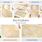 Luxe Golden Petals Table Mat Set Of 6 Nestasia