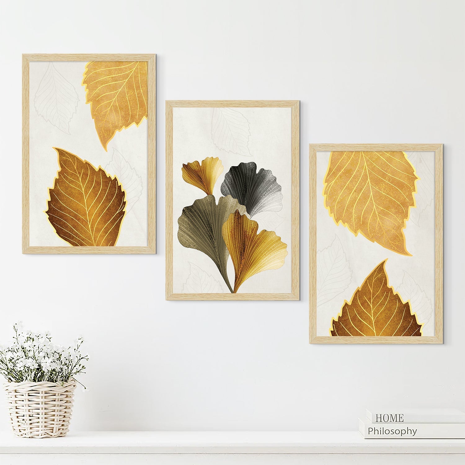 Floral Abstract Art Paintings, Painting For Wall Living Room, Set of 3 AXIII-26-FLR ArtX