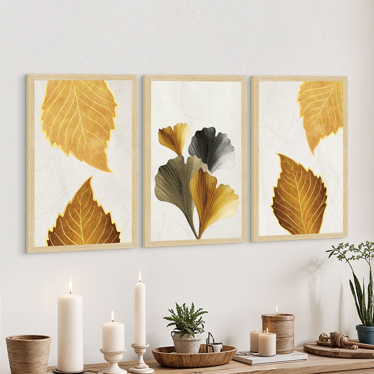 Floral Abstract Art Paintings, Painting For Wall Living Room, Set of 3 AXIII-26-FLR ArtX