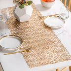 Laser Cut Style Table Runner Gold 90x35cm Nestasia