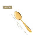 Gold PVD Coated Spoon Set Of 12 Nestasia
