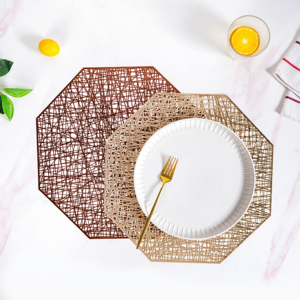 Golden Table Mat Set Of 6 Nestasia