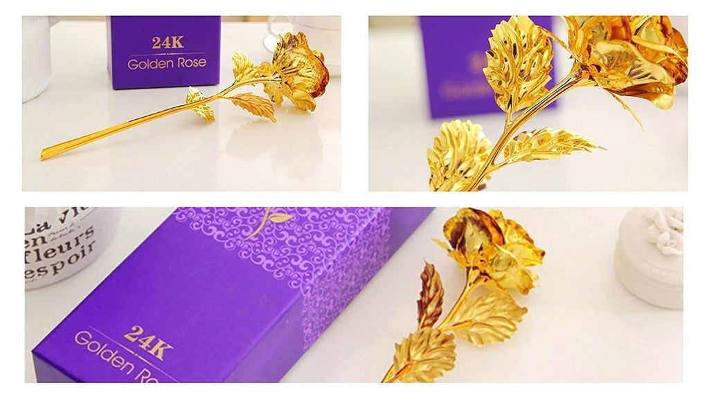 24K Gold Rose With Beautiful Gift Box Kafalo