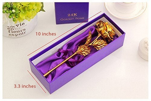 24K Gold Rose With Beautiful Gift Box Kafalo