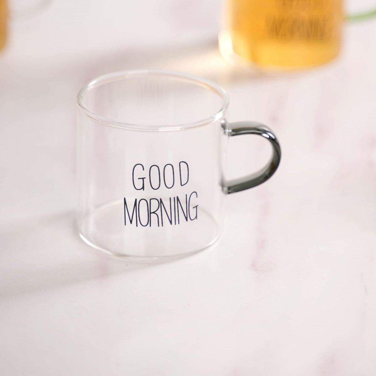 Good Morning Assorted Multicolour Handle Tea Cups Set Of 6 130ml Nestasia