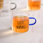 Good Morning Assorted Multicolour Handle Tea Cups Set Of 6 130ml Nestasia