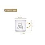 Good Morning Assorted Multicolour Handle Tea Cups Set Of 6 130ml Nestasia