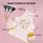 Gourmet Kitchen Gift Hamper With Apron Trivet Mitten And Spatula Nestasia