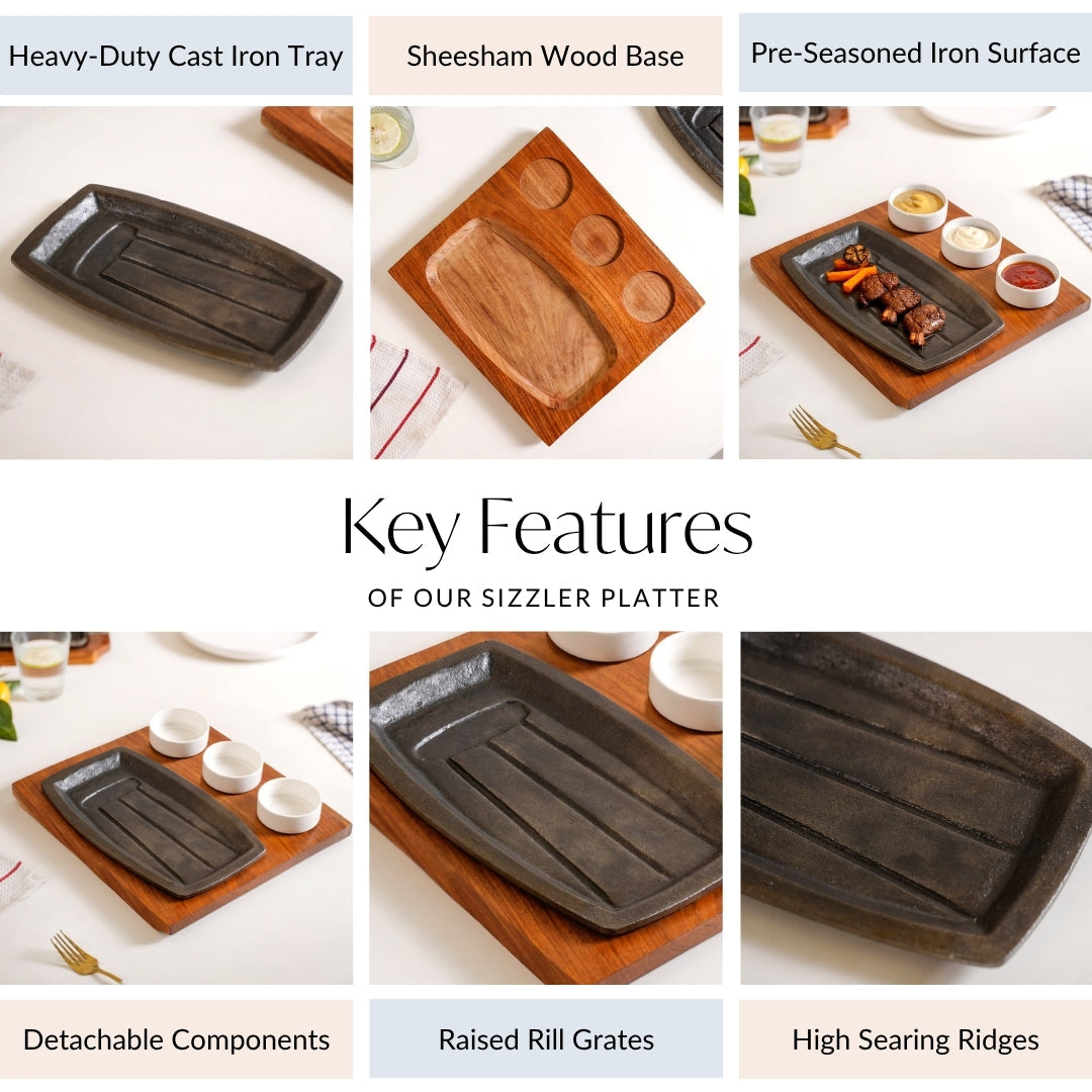 Gourmet Sizzler Plate And Ceramic Bowl Set Nestasia
