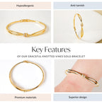 Graceful Knotted Vines Gold Bracelet Nestasia