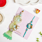 Graceful Green Rakhi Lumba Gift Set Nestasia