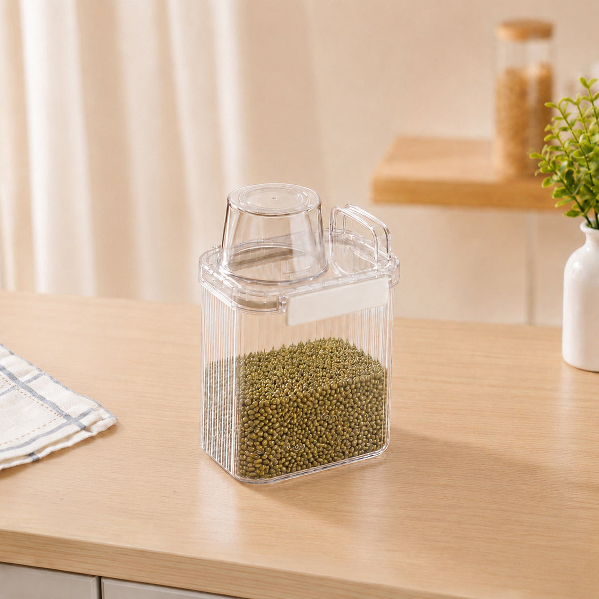 Grain Storage Container With Measuring Cup 1300ml Nestasia