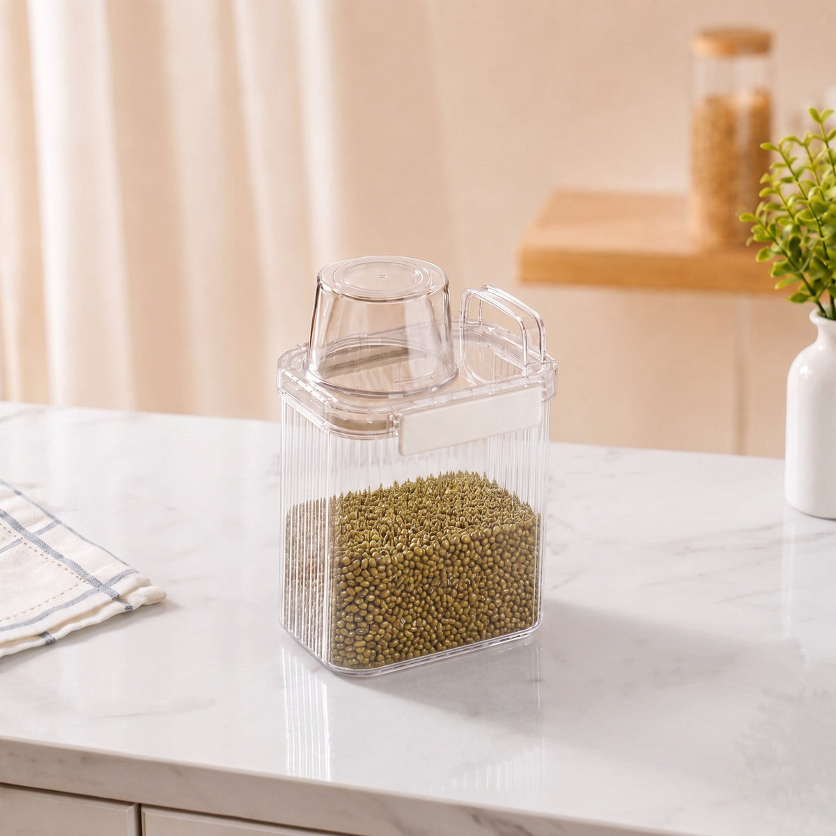 Grain Storage Container With Measuring Cup 1300ml Nestasia