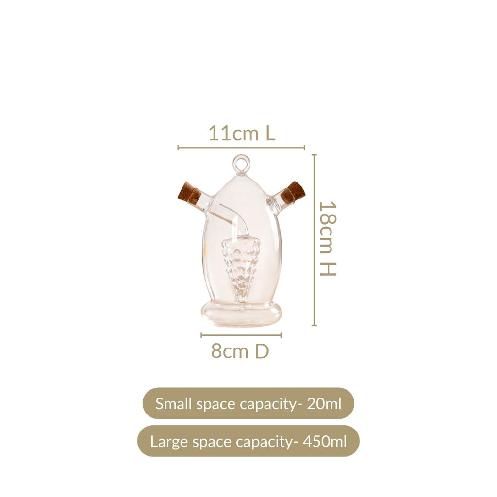Grape Dual Glass Cruet For Gourmet Oils And Vinegar Nestasia