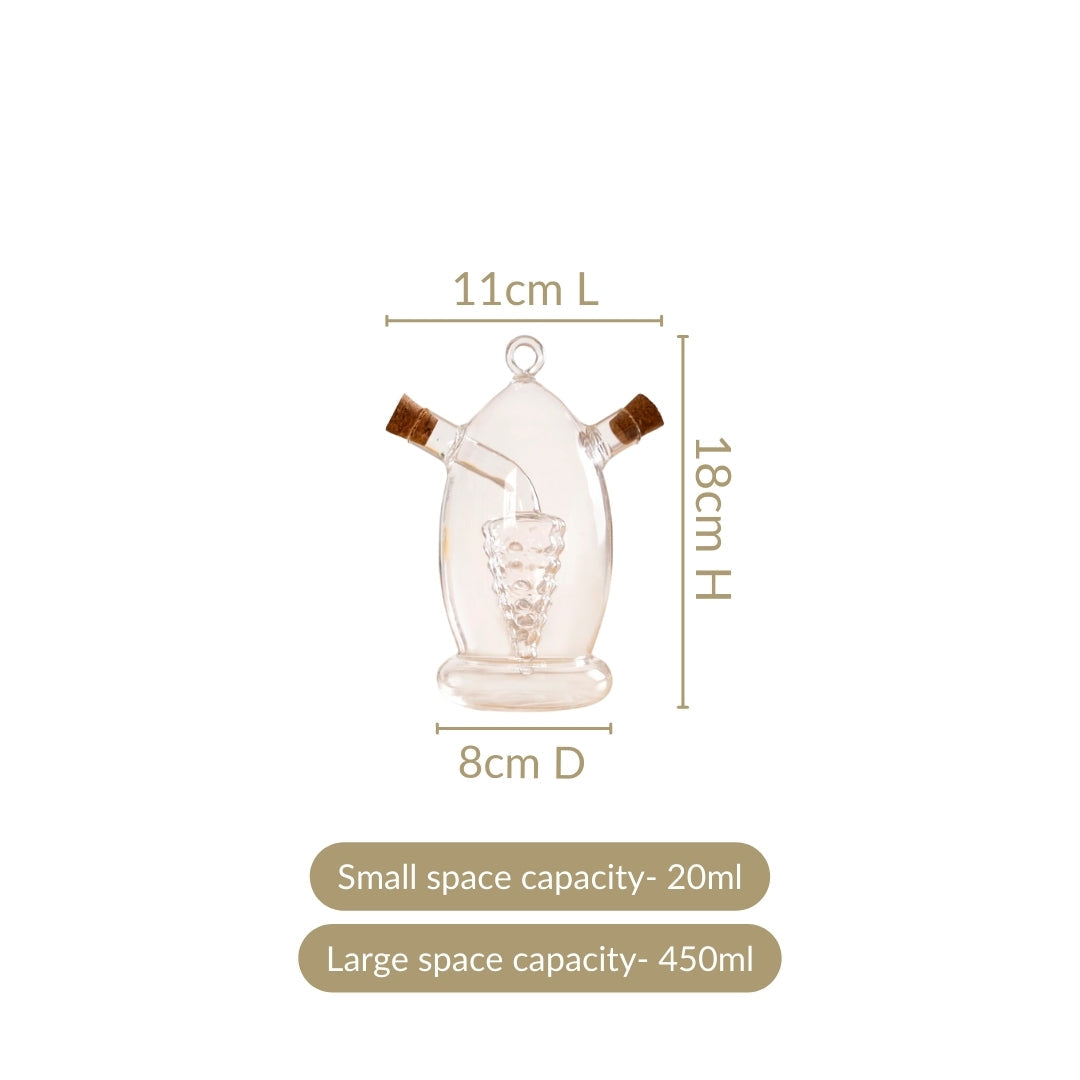 Grape Dual Glass Cruet For Gourmet Oils And Vinegar Nestasia