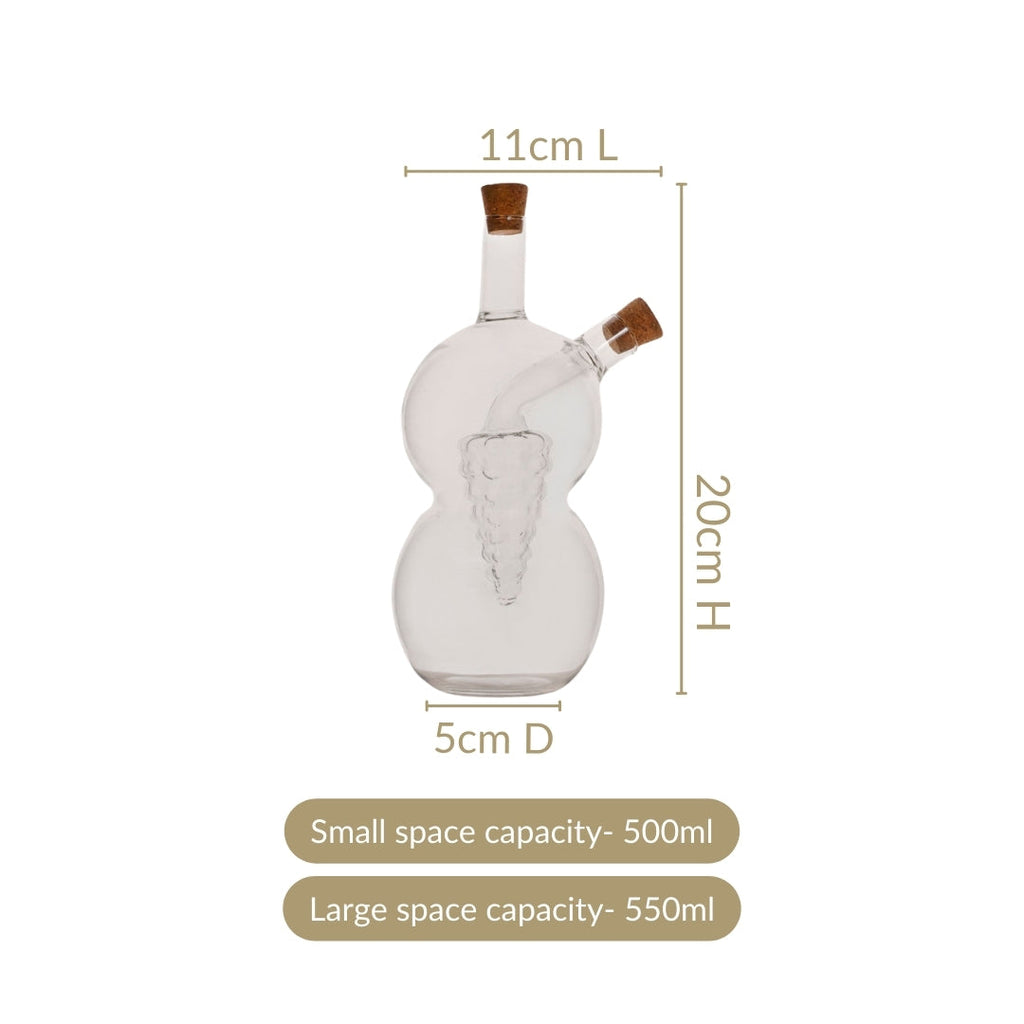 Grape Sculpture Glass Cruet For Olive Oil With Italian Seasoning Nestasia