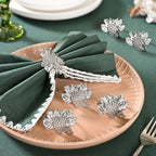 Grapes Pure Brass Napkin Ring Of 6 Silver Nestasia