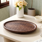 Mango Wood Carved Nero Platter Oval 25x14cm Nestasia