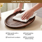 Mango Wood Carved Nero Platter Oval 25x14cm Nestasia