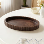 Scallop Rim Nero Platter Oval 35x25cm Nestasia