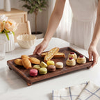 Wooden Nero Serving Platter Rectangle 35x25cm Nestasia