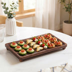 Wooden Nero Serving Platter Rectangle 35x25cm Nestasia