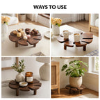 Nero Monstera Leaf Mango Wood Riser Nestasia