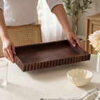 Scallop Rim Nero Platter Rectangle 41x25cm Nestasia