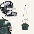 Green Croco Lunch Bag With Insulation Nestasia