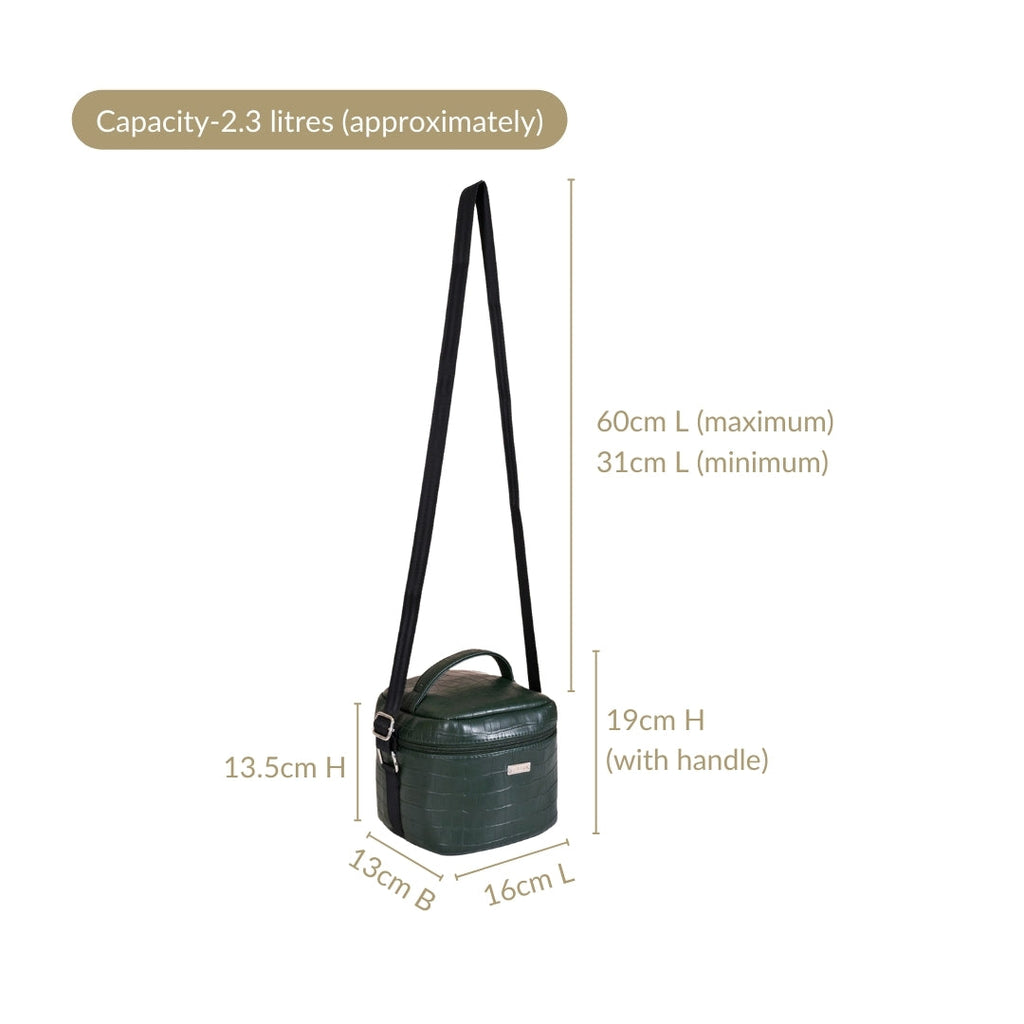Green Croco Lunch Bag With Insulation Nestasia