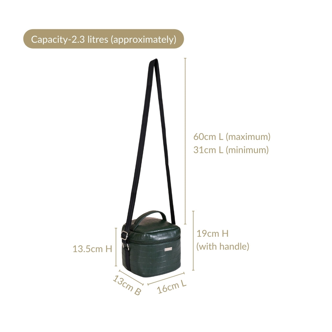Green Croco Lunch Bag With Insulation Nestasia