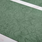 Green Embossed Hibiscus Rectangular Placemats Set Of 6 Nestasia