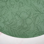 Green Embossed Hibiscus Round Placemats Set Of 6 Nestasia