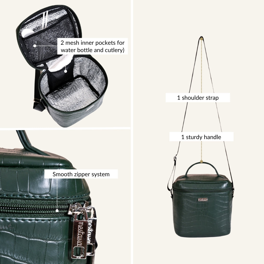 Luxe Insulated Lunch Bag Green Nestasia