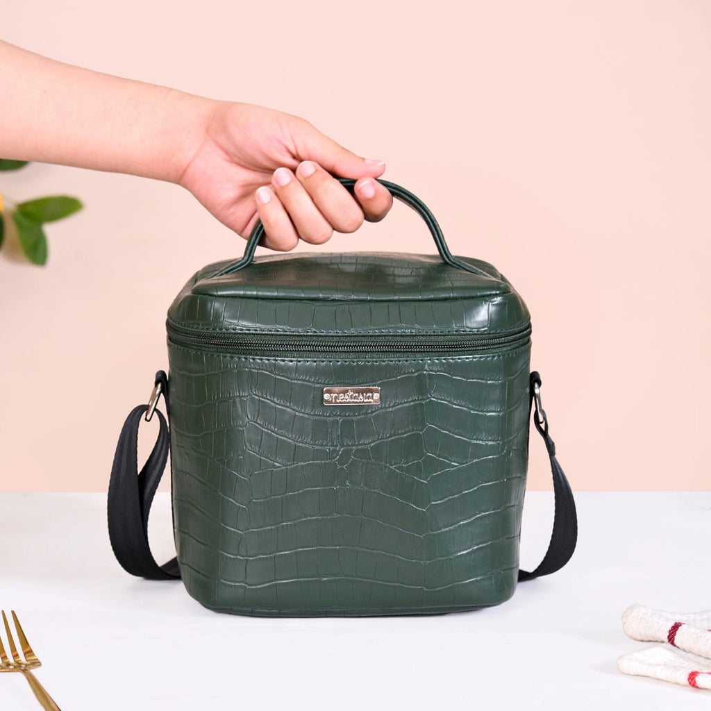 Luxe Insulated Lunch Bag Green Nestasia