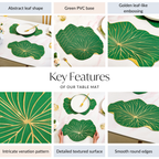 Lily Pad Placemats For Dining Table Green Set Of 6 Nestasia