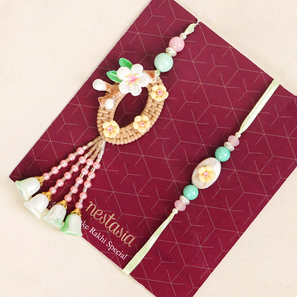 Green Harmony Rakhi Lumba Gift Set Nestasia