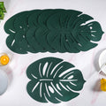 Green Laser Cut Monstera Leaf Table Mat Set Of 6 Nestasia
