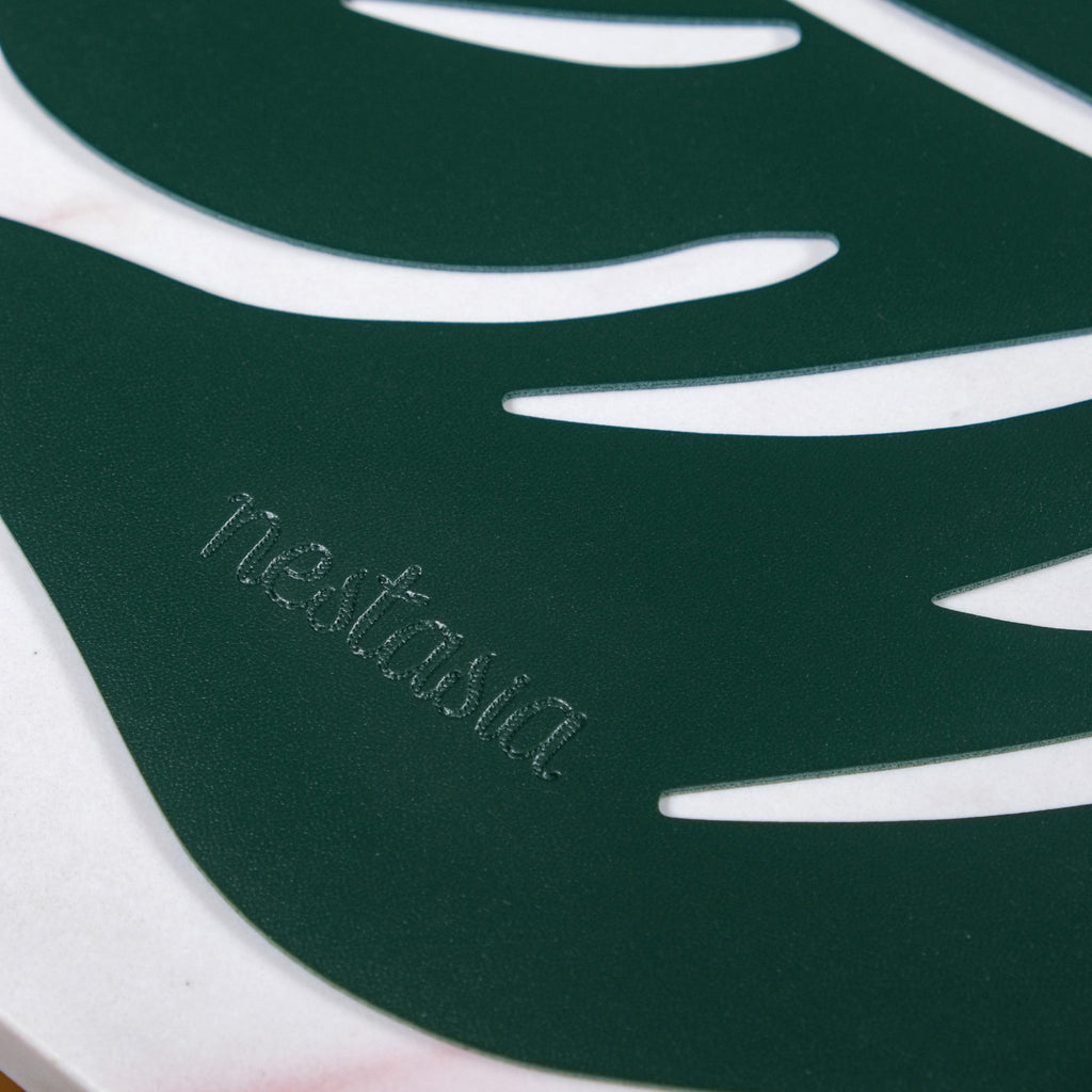Green Laser Cut Monstera Leaf Table Mat Set Of 6 Nestasia