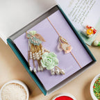 Green Pearl Rakhi And Lumba Set Nestasia