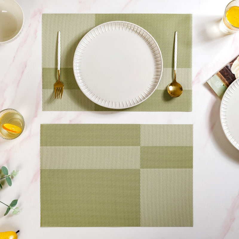 Set Of 6 Geometric Green Table Mat Nestasia
