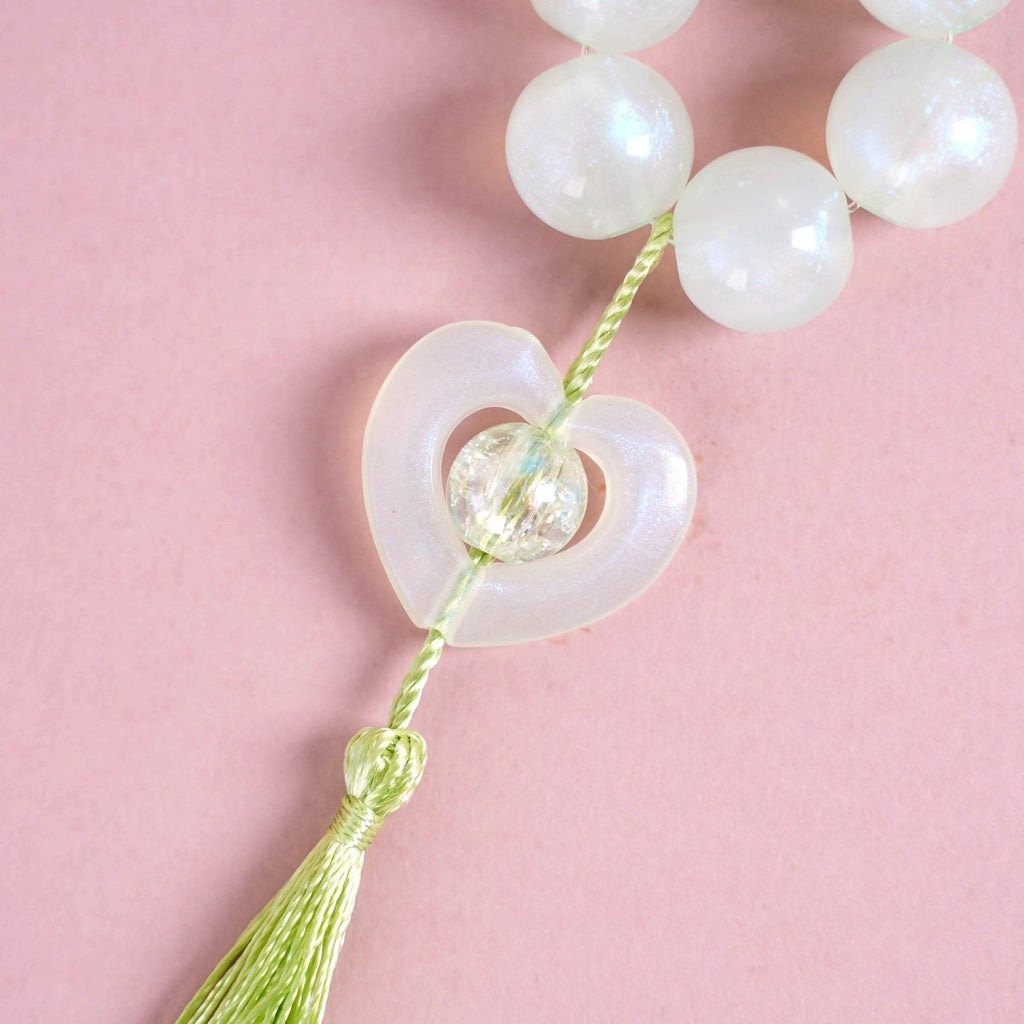 Green Tassel Heart Charm Keychain Nestasia