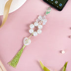 Green Tassel Heart Charm Keychain Nestasia