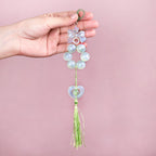 Green Tassel Heart Charm Keychain Nestasia