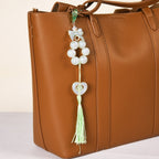 Green Tassel Heart Charm Keychain Nestasia