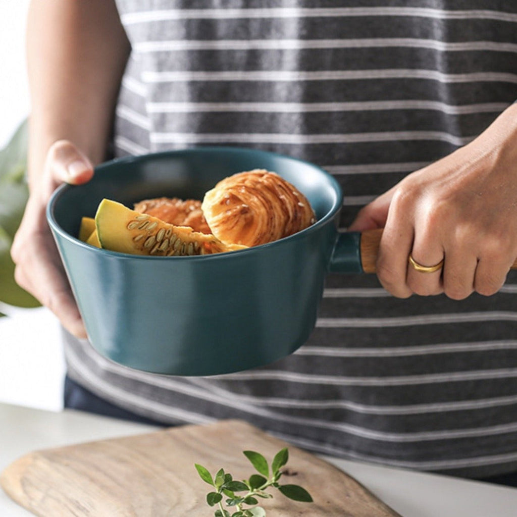 Green Bowl With Handle L Nestasia