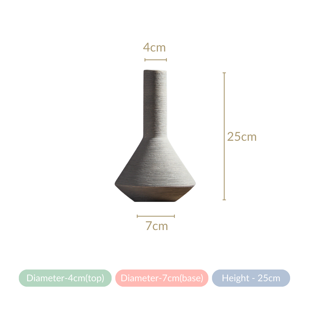 Brushed Texture Scandinavian Vase Grey Nestasia